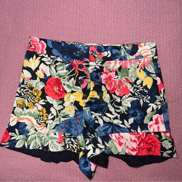 ZARA Trafaluc PRINTED DRAPED‎ TOP FLORAL CROPPED top size XS / shorts size S - Picture 8 of 10